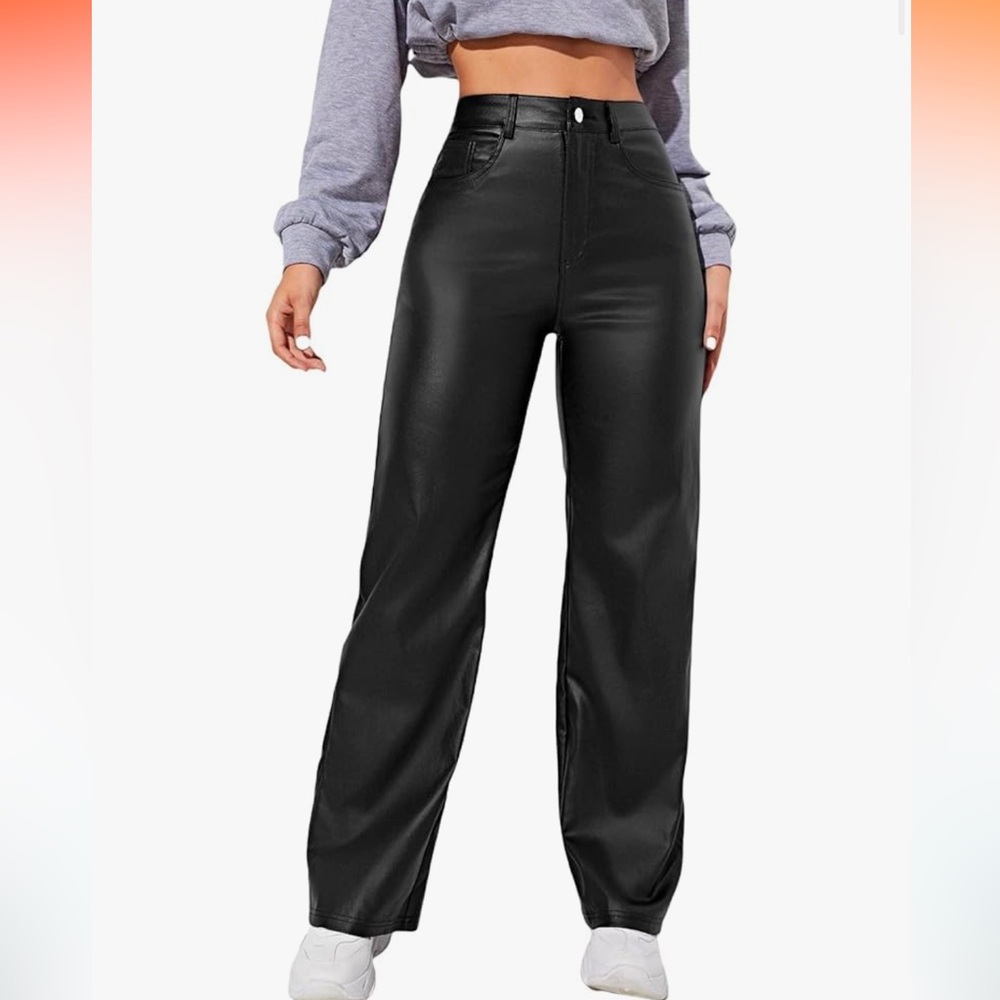 NEVER WORN- Black amazon leather pants/ size small women